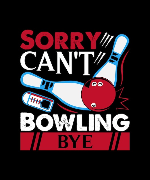 Vecteur modèle de conception de t-shirt de bowling.