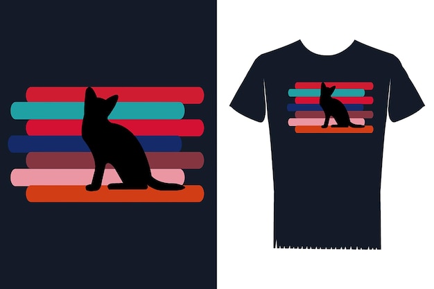 Modèle de conception de t-shirt chat