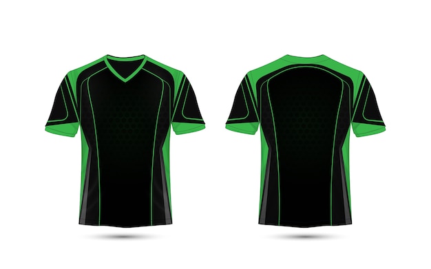 Modèle De Conception De T-shirt E-sport Vert Et Noir Mise En Page