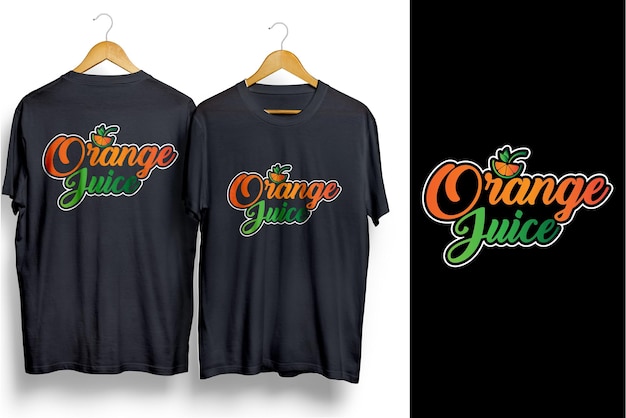 Vecteur modèle de conception de t-shirt personnalisé de jus d'orange