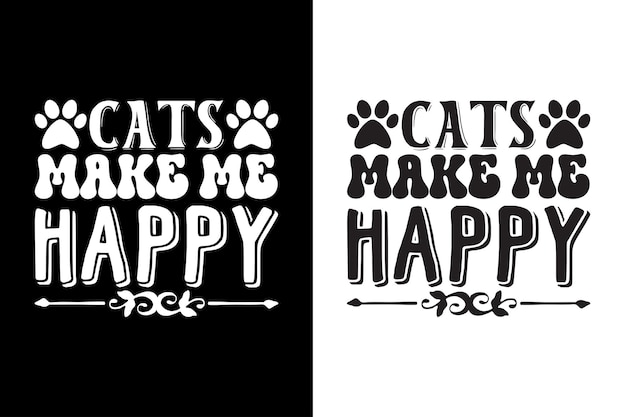Modèle de conception de t-shirt de typographie créative de chat