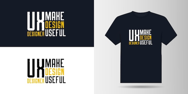 Modèle De Conception De T-shirt De Typographie Ui Ux