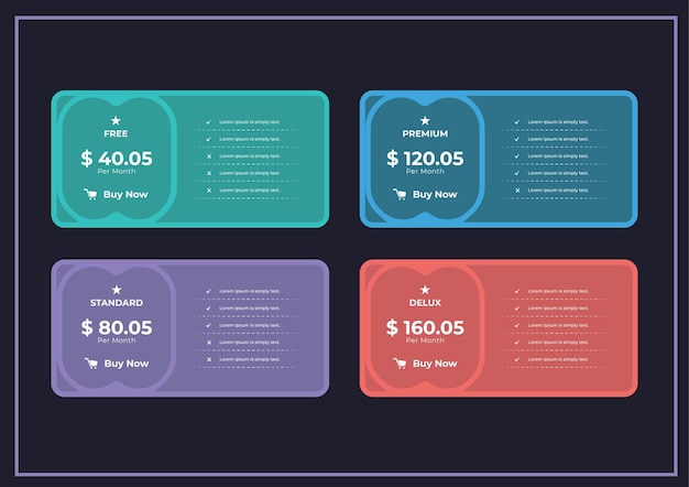 Modèle de conception de tableau de tarification simple pour votre entreprise