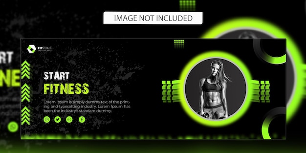 Modèle de conception unique de bannière de couverture facebook moderne fitness vecteur premium