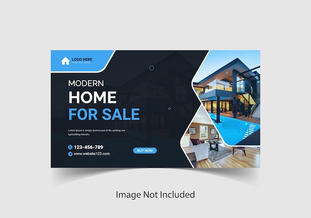 Vecteur modèle de conception de vecteur de bannière web immobilier vente maison