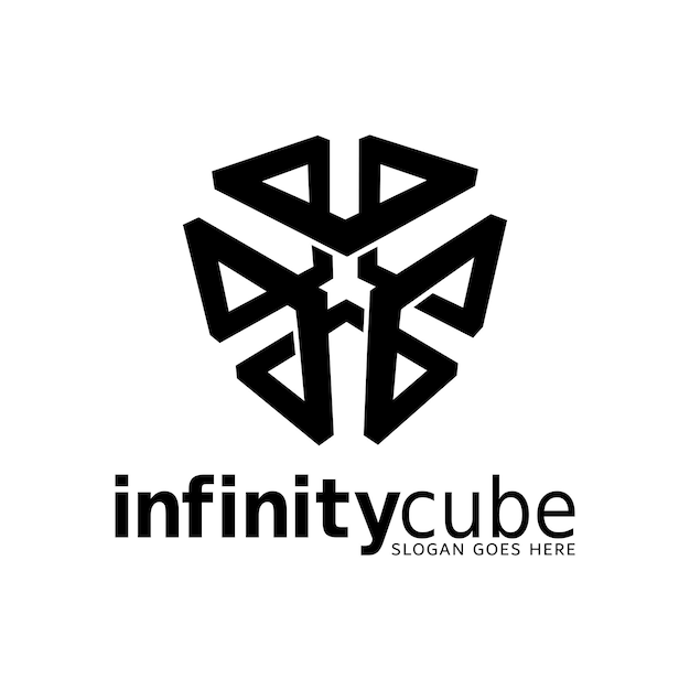 Modèle De Conception De Vecteur De Boucle Impossible De Cube Infini Abstrait Logo
