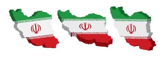 Modèle De Conception De Vecteur De Carte 3d Réaliste De L'iran