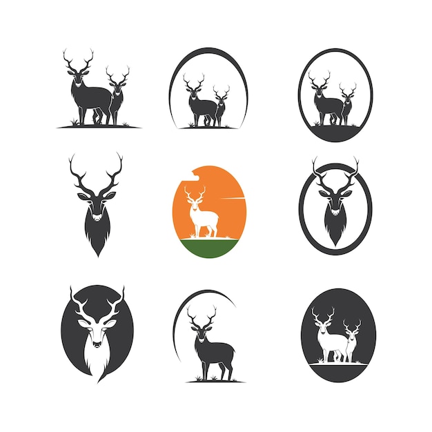 Modèle De Conception De Vecteur D'icône D'ilustration De Cerf