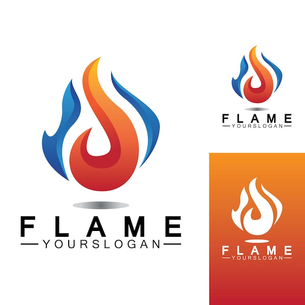 Modèle de conception de vecteur d'icône de logo de flamme de feu