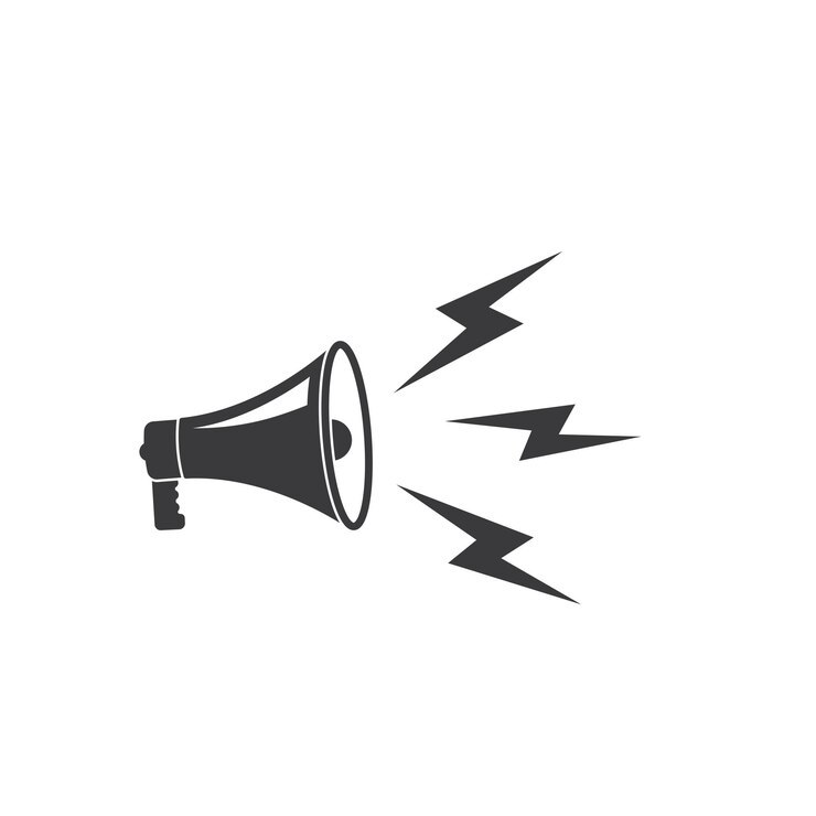 Modèle de conception de vecteur icône logo haut-parleur mégaphone