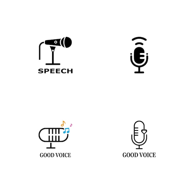 Modèle De Conception De Vecteur D'icône De Microphone