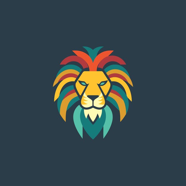 Vecteur modèle de conception de vecteur d'illustration de logo de lion