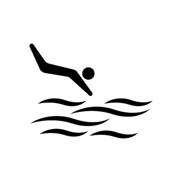 Modèle de conception de vecteur d'ilustration de logo de sport de natation