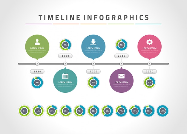 Modèle De Conception Vecteur Infographie Et Icônes De Chronologie.