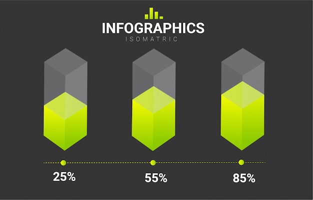 Modèle de conception de vecteur isométrique infographie