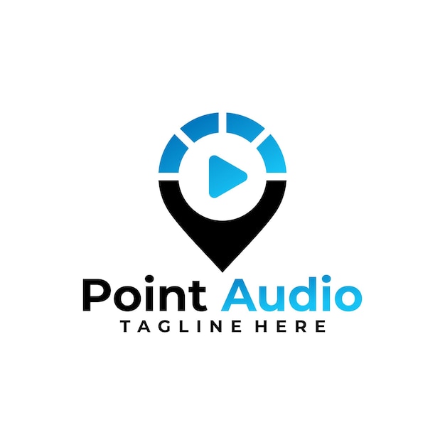 Modèle De Conception De Vecteur De Logo Audio De Point