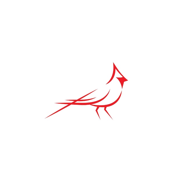 Modèle De Conception De Vecteur De Logo Creative Line Red Bird Cardinal Abstract