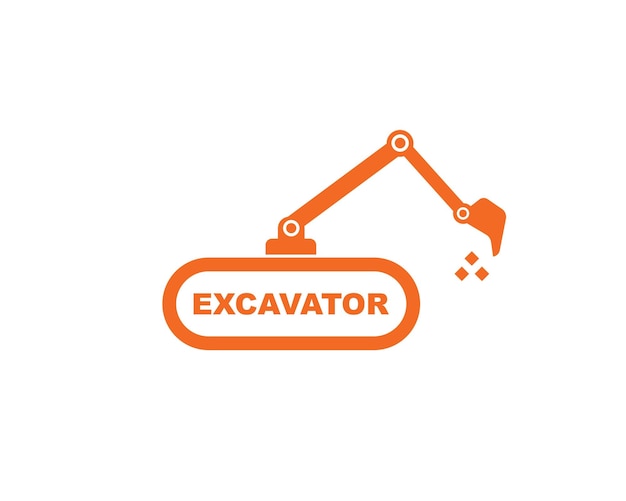 Vecteur modèle de conception de vecteur de logo d'icône d'excavatrice