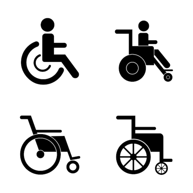 Modèle De Conception De Vecteur De Logo D'icône De Fauteuil Roulant