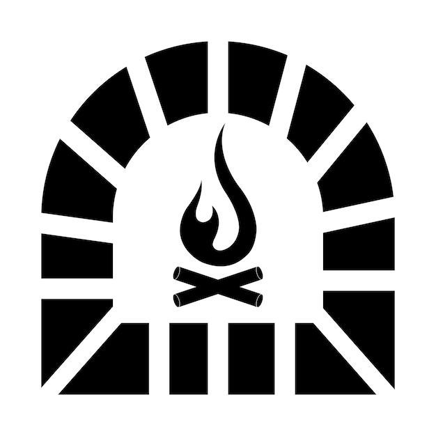 Modèle de conception de vecteur de logo d'icône de four à feu