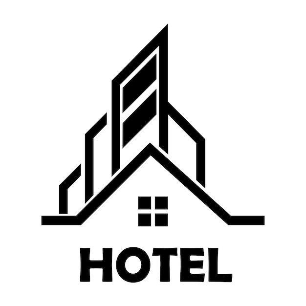 Modèle de conception de vecteur de logo d'icône d'hôtel