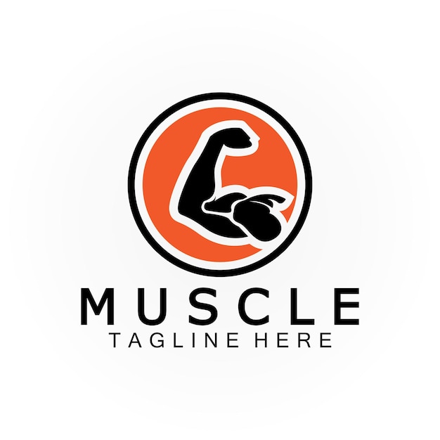 Vecteur modèle de conception de vecteur de logo d'icône de muscle de biceps