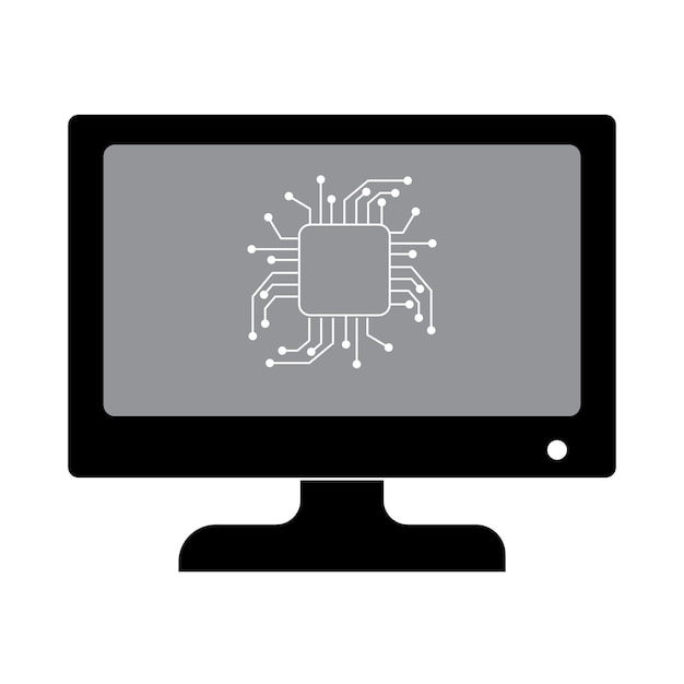 Modèle de conception de vecteur de logo d'icône d'ordinateur