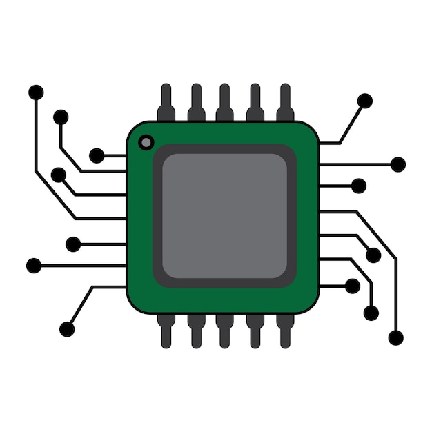 Modèle de conception de vecteur de logo d'icône de processeur