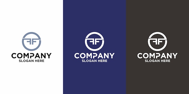 Modèle de conception de vecteur de logo lettre initiale FF