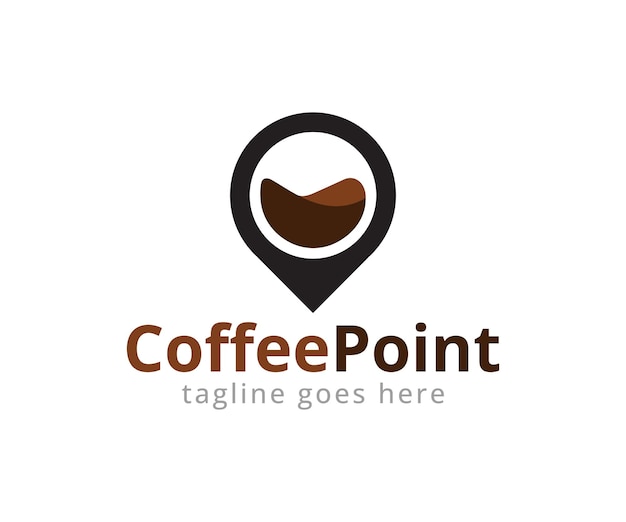 Modèle de conception de vecteur de logo de point de café et illustrateur de vecteur