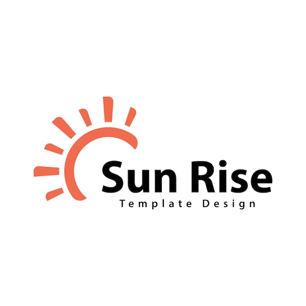 Modèle de conception de vecteur de logo soleil