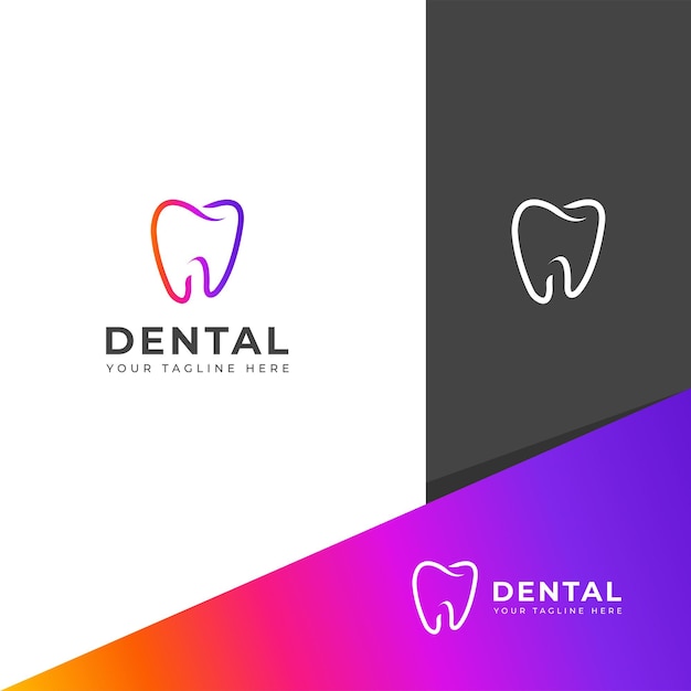 Modèle de conception vectorielle créative du logo dentaire