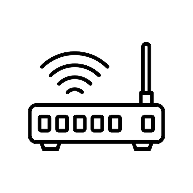 modèle de conception vectorielle de l'icône du routeur wifi simple et propre