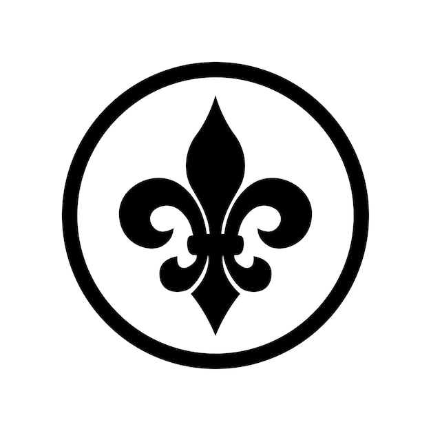 modèle de conception vectorielle d'icône héraldique de fleur de lis sur fond blanc