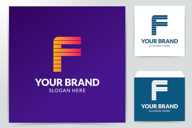 Modèle de conception vectorielle de l'identité de marque du logo F de l'entreprise