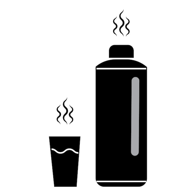 Modèle de conception vectorielle de logo icône thermos