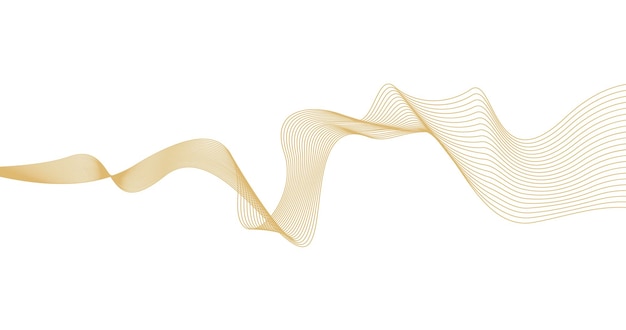 modèle de conception vectorielle d'or de luxe à fond de ligne ondulée abstraite