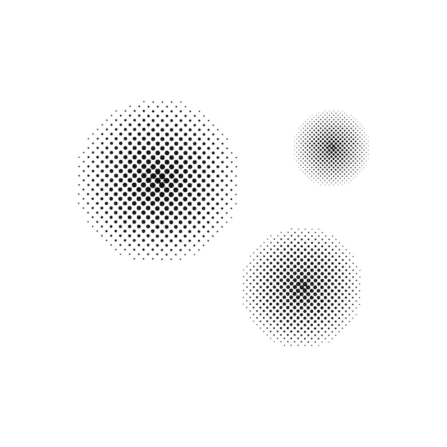 Vecteur modèle de conception vectorielle de points de cercle de demi-teintes