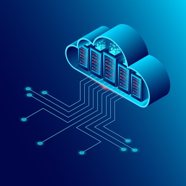 Modèle de conception vectorielle de site Web basé sur la technologie du nuage