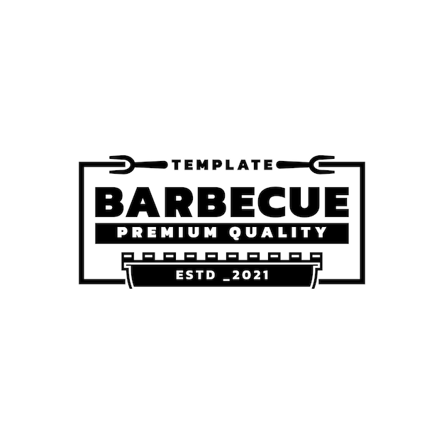 Vecteur modèle de conception vintage de logo de barbecue