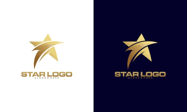 Modèle de conceptions de logo de luxe Gold Star Conceptions de logo Star élégantes