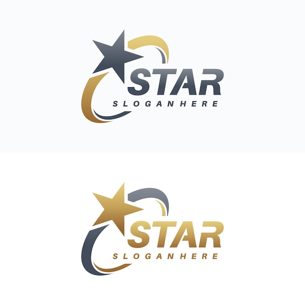 Vecteur modèle de conceptions de logo de luxe gold star conceptions de logo star élégantes