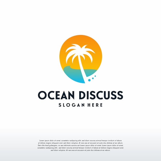 Modèle De Conceptions De Logo Ocean Discuss, Logo Holiday Discuss