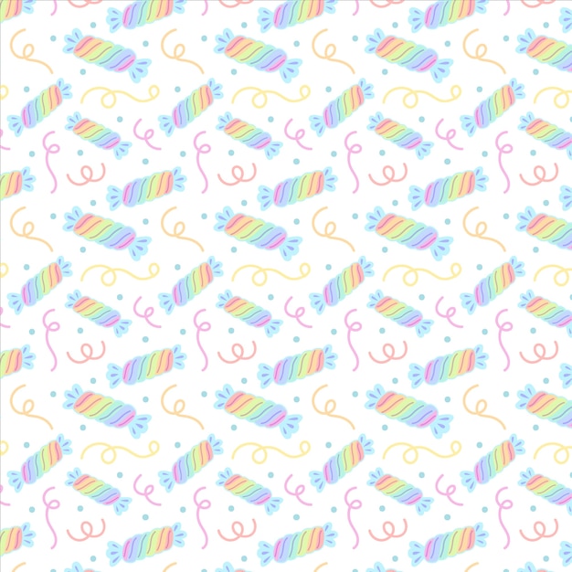 Modèle de couleur pastel bonbon dessiné à la main