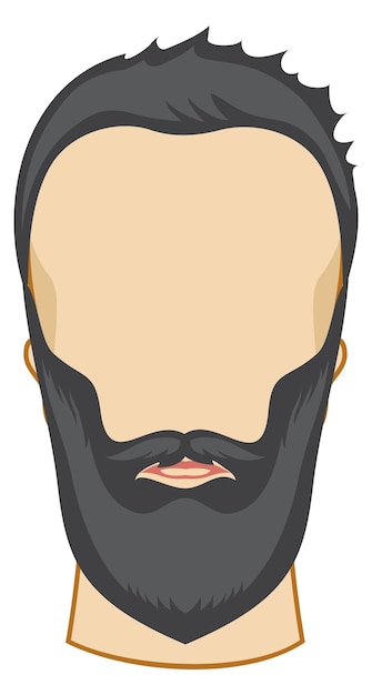 Vecteur modèle de coupe de cheveux masculin portrait du visage avec barbe et moustaches