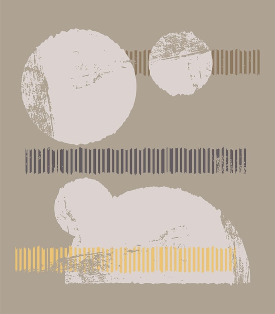 Modèle de couverture d'affiche esthétique abstraite dans un style bohème avec un design moderne. Illustrations minimales et naturelles pour l'impression d'art, les cartes postales, le papier peint, l'art mural.