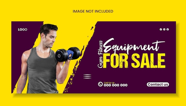 Modèle de couverture de bannière web de gymnase et de fitness pour la gymnastique et le fitness