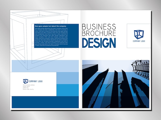 Modèle de couverture de brochure commerciale format A4