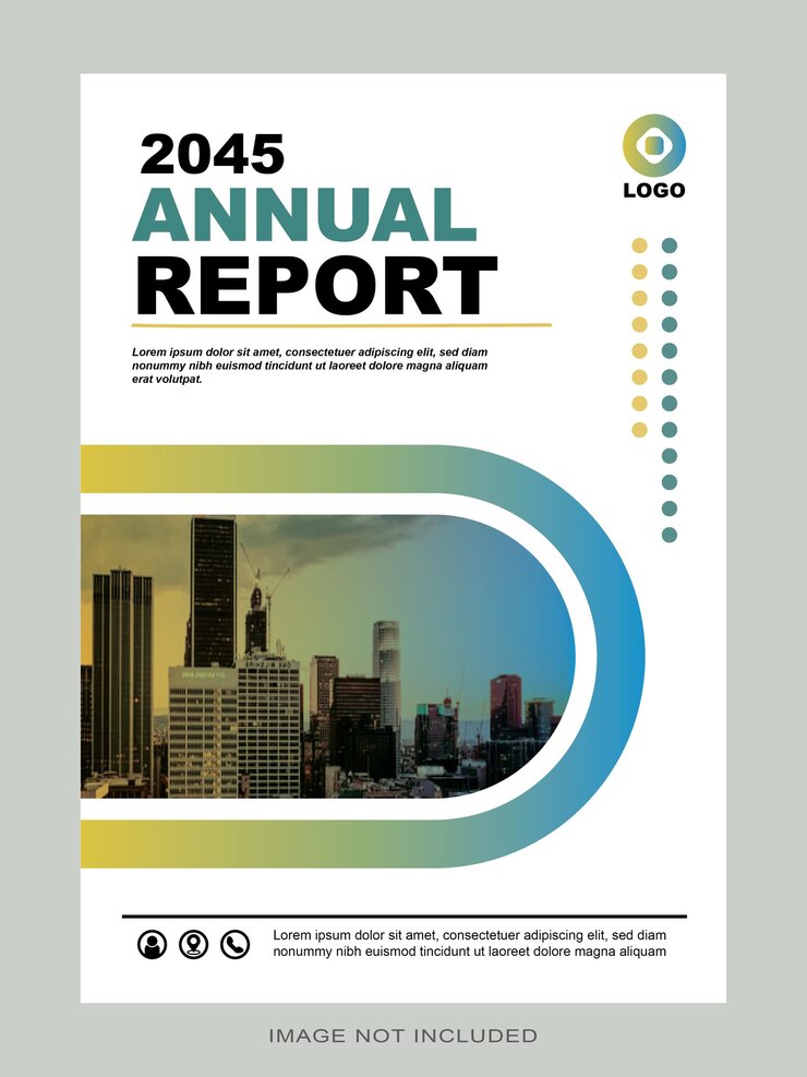 Modèle de couverture d'entreprise de rapport annuel dégradé minimaliste propre