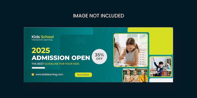 Modèle de couverture Facebook d'admission à l'école
